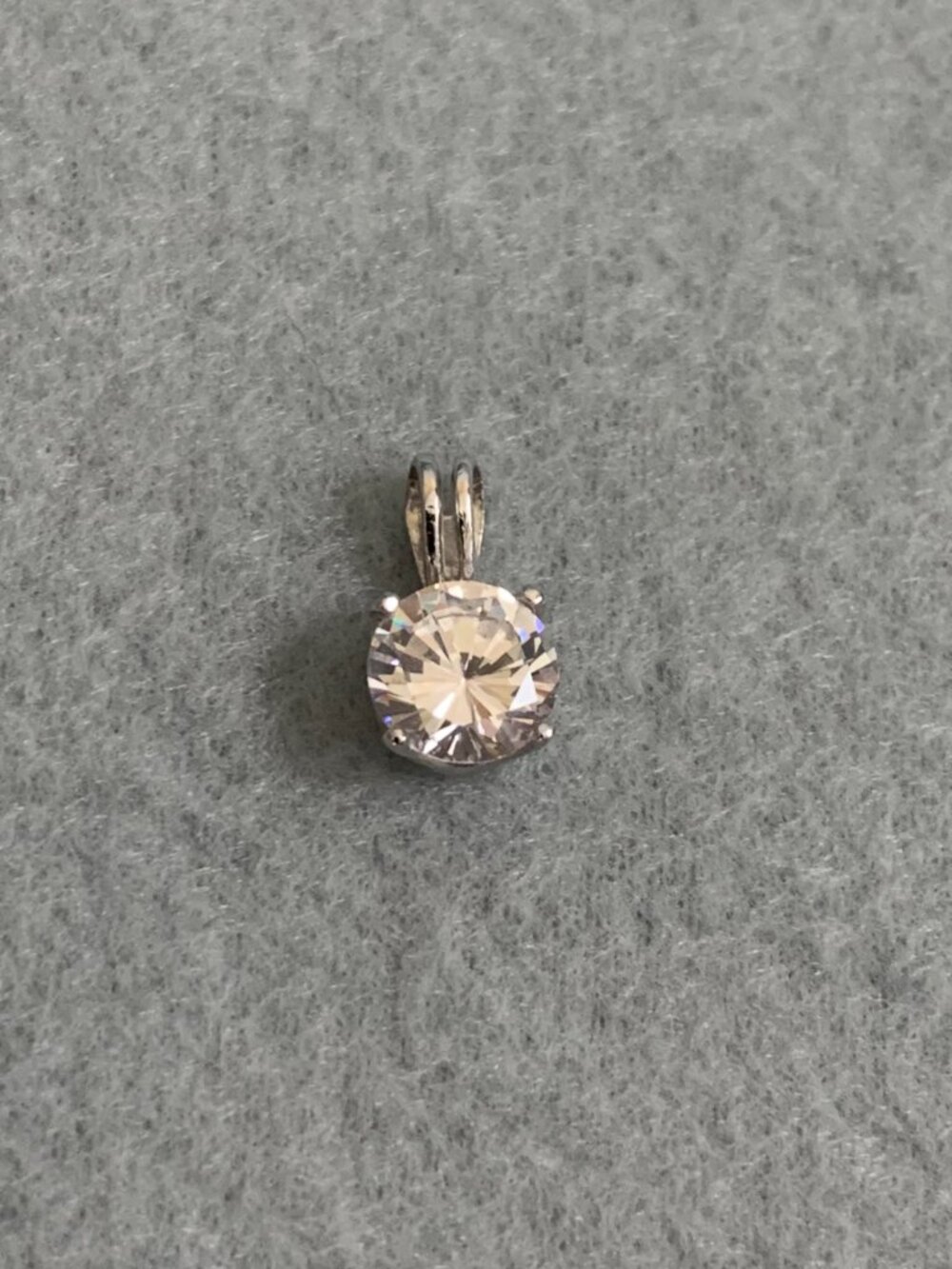 925 FAS Sterling Silver Solitaire Pendant Round Cut Clear CZ Minimalist Charm